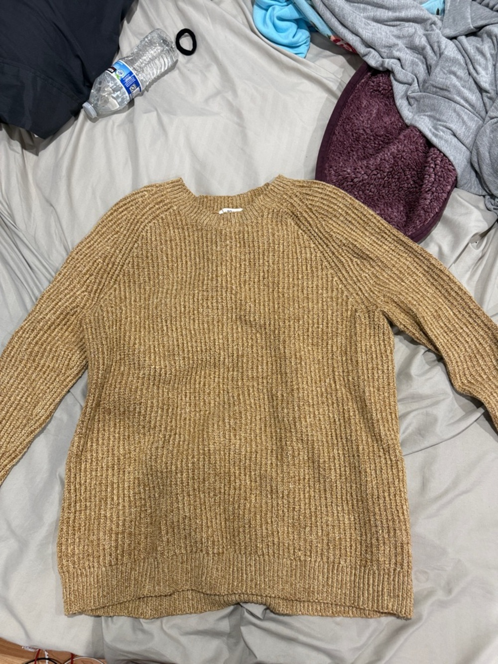 bp Ribbed Crewneck Sweater in Camel/Tan